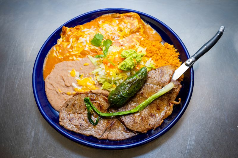 Chuys cheese enchiladas with chili gravy