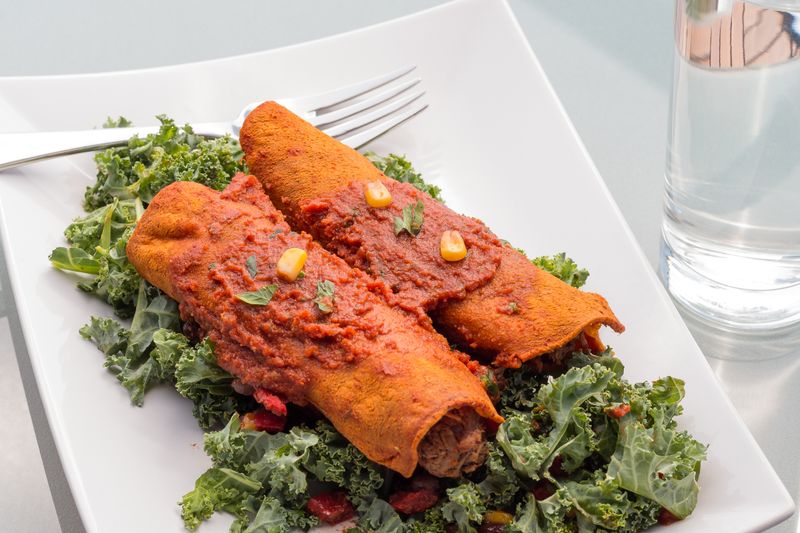 Chuys veggie enchiladas with roasted peppers